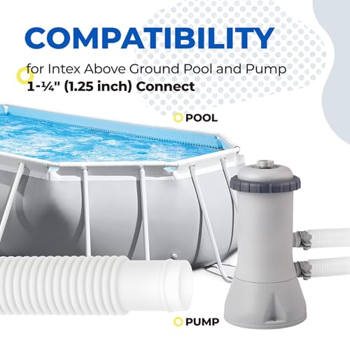 ANTOBLE 1.25'' Pool Hose for Intex, Swimming Pool Pump Replacement Hoses, White Plastic Filter Sucion Hose Pools 3 Foot(36'') Long for Above Ground Pool - Image 2