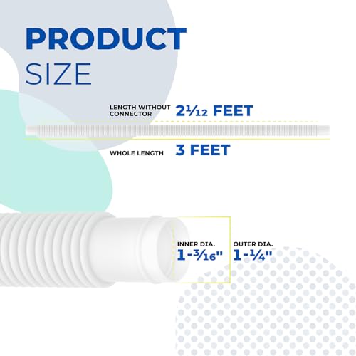ANTOBLE 1.25'' Pool Hose for Intex, Swimming Pool Pump Replacement Hoses, White Plastic Filter Sucion Hose Pools 3 Foot(36'') Long for Above Ground Pool - Image 3