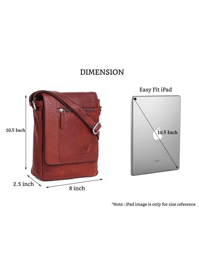 WildHorn Men's Genuine Leather Side Bag | Stylish, Spacious & Durable | Perfect For Daily Use & Travel | Adjustable Strap | 1-Year Warranty,Brown - Image 3