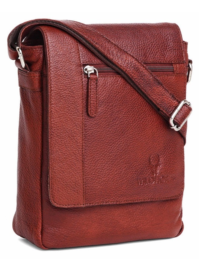 WildHorn Men's Genuine Leather Side Bag | Stylish, Spacious & Durable | Perfect For Daily Use & Travel | Adjustable Strap | 1-Year Warranty,Brown - Image 1