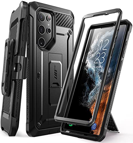 SUPCASE for Samsung Galaxy S22 Ultra Case with Stand (Unicorn Beetle Pro), [Built-in Front Frame & Belt-Clip] [Military-Grade Protection] Full-Body Rugged Phone Case for Galaxy S22 Ultra, Black - Image 1