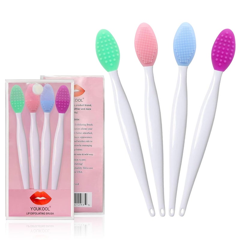 YOUKOOL Lip Brush Tool,Double-Sided Silicone Exfoliating Lip Brush (4 Colors) - Image 1