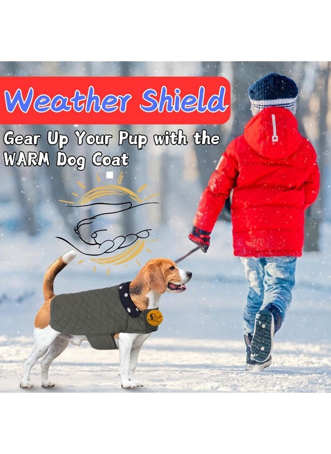 Sage Square Sage Square Dual-Sided Polka Dot Dog Jacket - Protective Cold-Weather Gear for Pets, Lightweight, Cushioned, Designed for Warmth & Comfort Indoors or Outside (Polka Navy Blue, M - 16 Inch)  - Image 4