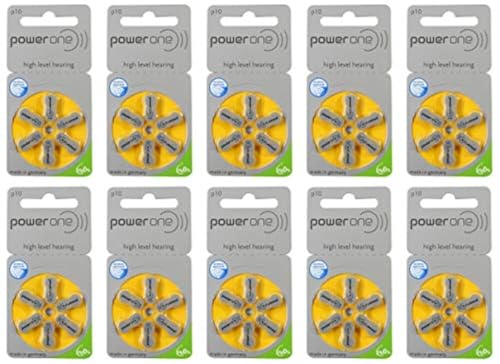 Power One بطارية سماعة الأذن باور وان حجم 10 - عبوة من 60 بطارية - Image 1