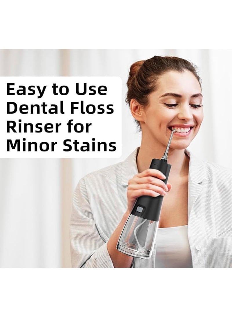 Water Flosser for Teeth Cleaner Rechargeable Oral Irrigator 4 Modes 300ML IPX7 Waterproof Powerful Battery Portable, Black - Image 3
