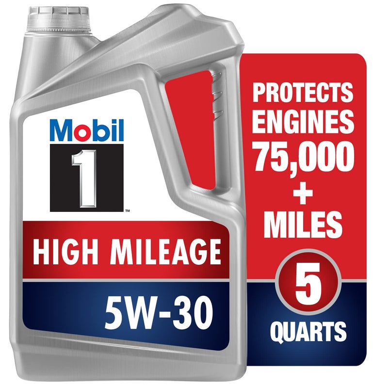 Mobil 1 High Mileage Full Synthetic Motor Oil 5W30 5 Quart - Image 2