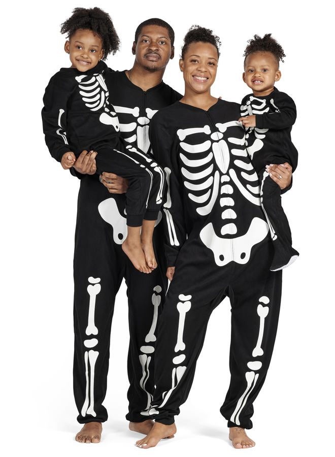The Children's Place Baby and Toddler Glow Skeleton Fleece One Piece Pajamas, Black, 4T - Image 1