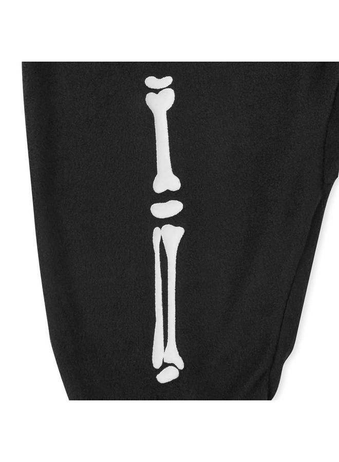 The Children's Place Baby and Toddler Glow Skeleton Fleece One Piece Pajamas, Black, 4T - Image 4