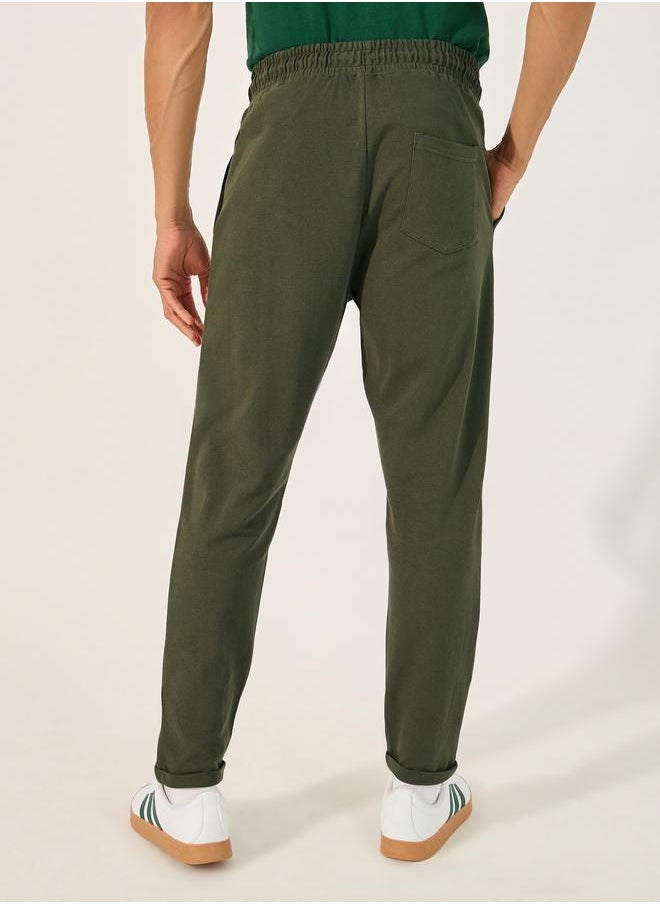 Styli Styli Slim Fit Pique Knit Pants with Turn-Up Hem  - Image 4