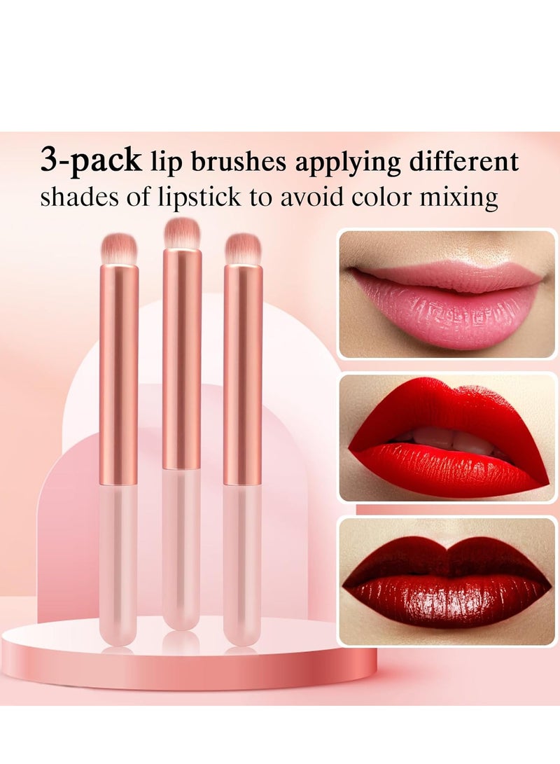 Banidy Lip Brush Lip Smudge Brushes Lipstick Brush with Tubes 3PCS Lip Gloss Applicator Wands Lip Brushes Multi-purpose Lip Makeup Brush Eyeshadow Brush Concealer Brush Lip Gloss Wands Applicator Tool Kits  - Image 3