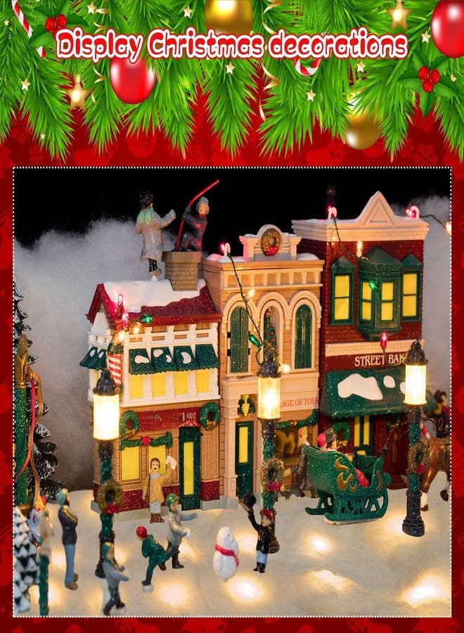 زينغمي بطانية ثلجية مضيئة من قطعتين من Zhengmy لقرية عيد الميلاد، مقاس 4.9 قدم × 16 بوصة، بطانية ثلجية صناعية مضاءة مسبقًا، مفرش طاولة مضيء بتقنية LED لعرض قرية عطلة عيد الميلاد (أبيض دافئ). - Image 3