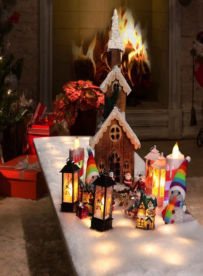 زينغمي بطانية ثلجية مضيئة من قطعتين من Zhengmy لقرية عيد الميلاد، مقاس 4.9 قدم × 16 بوصة، بطانية ثلجية صناعية مضاءة مسبقًا، مفرش طاولة مضيء بتقنية LED لعرض قرية عطلة عيد الميلاد (أبيض دافئ). - Image 5