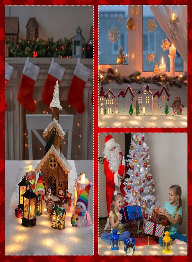 زينغمي بطانية ثلجية مضيئة من قطعتين من Zhengmy لقرية عيد الميلاد، مقاس 4.9 قدم × 16 بوصة، بطانية ثلجية صناعية مضاءة مسبقًا، مفرش طاولة مضيء بتقنية LED لعرض قرية عطلة عيد الميلاد (أبيض دافئ). - Image 4