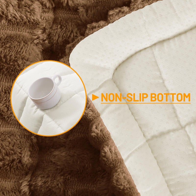 Smiry Couch Covers for Dogs Washable, Non Slip Fuzzy Pet Couch Covers for Sofa, Soft Thick Sofa Slipcovers Furniture Protector Pet Friendly (Chocolate, 27.6" x 70.9") - Image 4