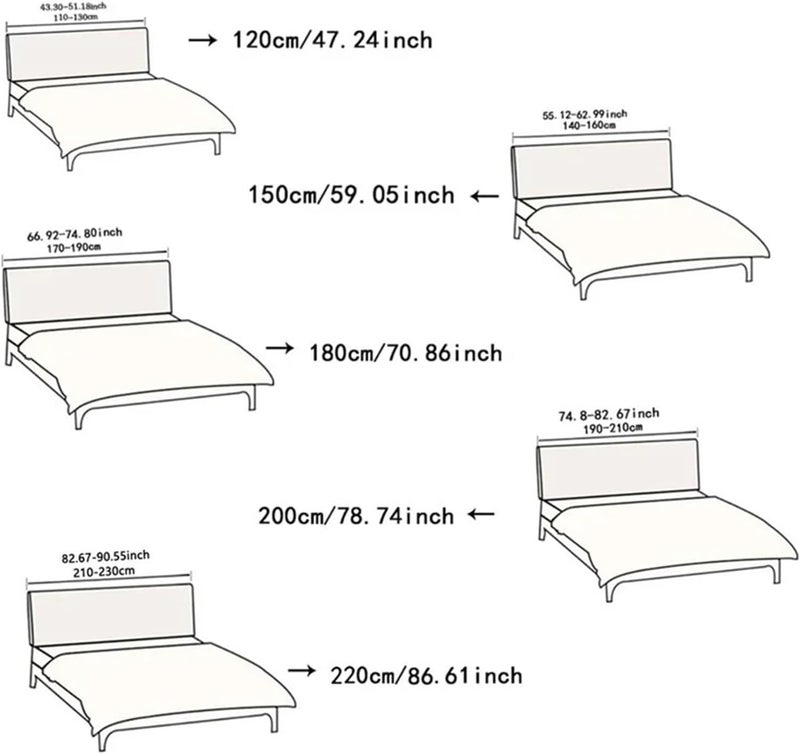 1pc Jacquard Bed Headboard Cover Solid Color Elastic Head Slipcover Leaves Printed All-Inclusive Backrest Bedroom for Bedroom(Khaki,L120cm H50-60cm S) - Image 3