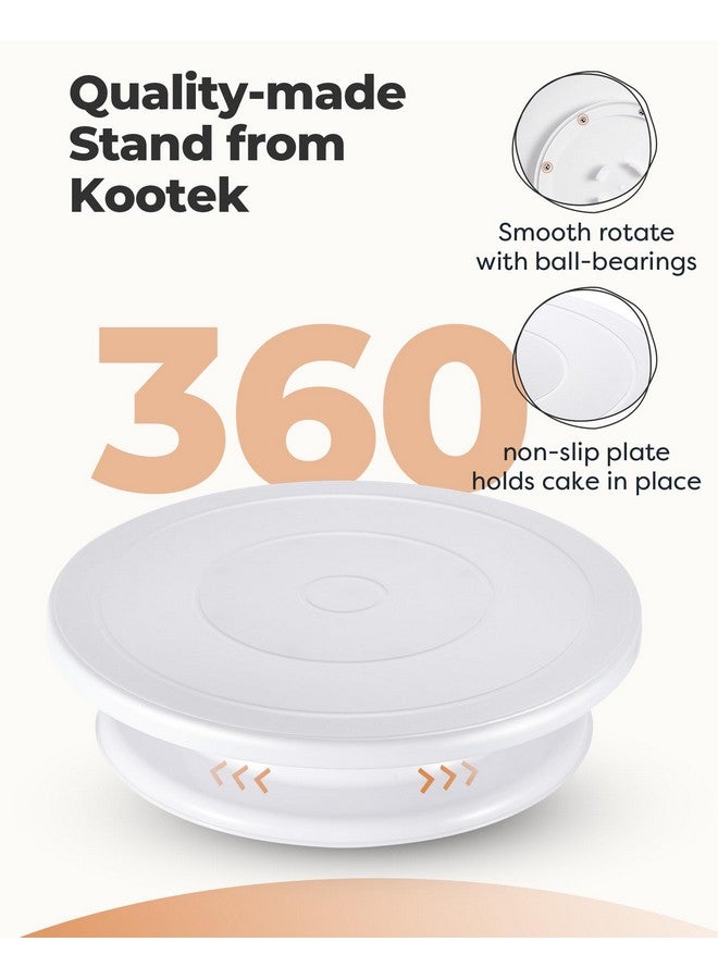 Kootek Kootek 71PCs Cake Decorating Supplies Kit with Revolving Cake Stand Turntable, 12 Numbered Icing Piping Tips, 2 Spatulas, 3 Icing Comb Scraper, 50+2 Piping Bags, and 1 Coupler for Baking - Image 4