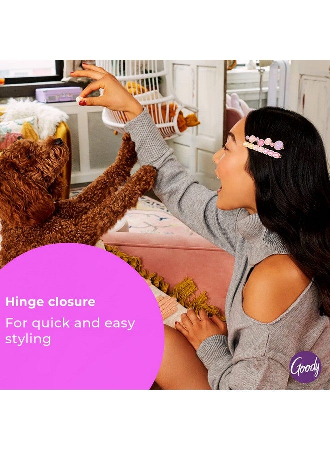 Goody Womens Hair Barrettes Assorted Watercolor Slideproof And Lock In Place Suitable For All Hair Types Pain Free Hair Accessories For Women And Girls 3 Count (Pack Of 1) - Image 4