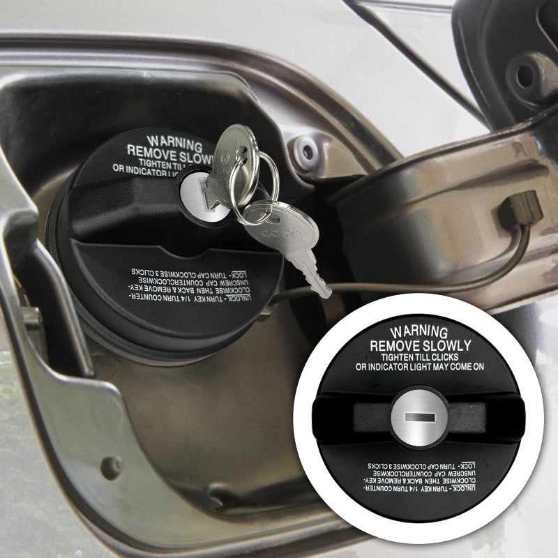 Hirificing Locking Gas Cap Fuel Tank with Key, Gas Cap Lock Locking Fuel Cap Cover Compatible with Toyota 4Runner, Chevy Silverado 1500 2500 3500, Nissan GMC Honda Subaru Buick #10504 77300-47020 - Image 5