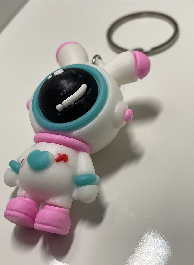 Generic Anime keychain with ribbonDistinguished Cartoon Keychain Cute Accessory Anime Spaceman Keychain Fits Car Purse Bag Cute Creative Gift  - Image 2