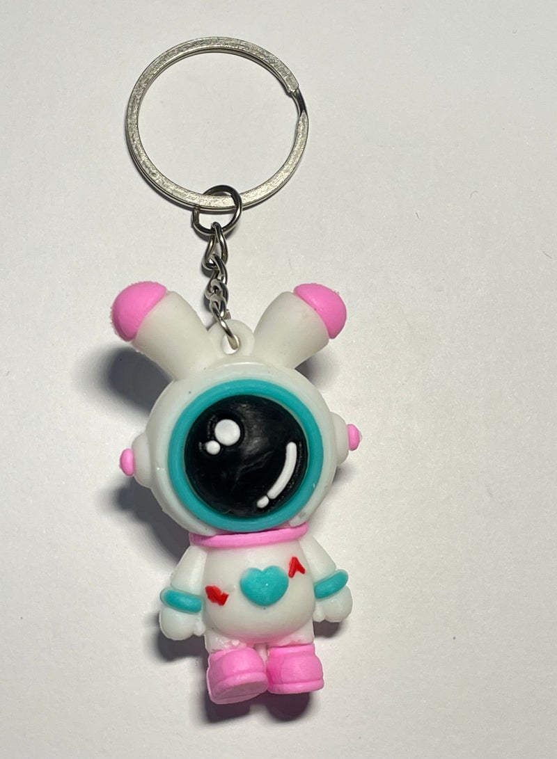 Generic Anime keychain with ribbonDistinguished Cartoon Keychain Cute Accessory Anime Spaceman Keychain Fits Car Purse Bag Cute Creative Gift  - Image 1