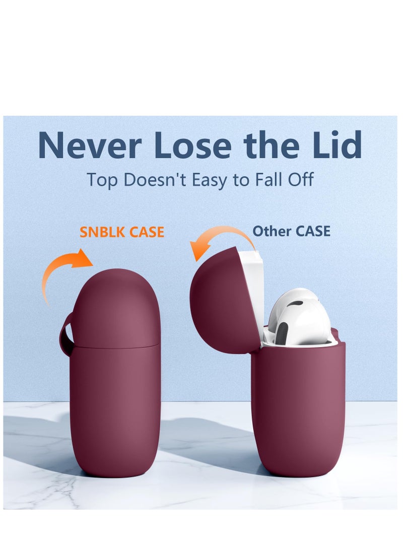 Generic - AirPods 3 Case Cover with Keychain Full Body Protective Shockproof Cute Soft Silicone Compatible with Airpods 3rd Generation Case for Women Men Front LED Visible scarlet - Image 1