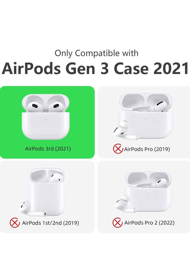 Generic - AirPods 3 Case Cover with Keychain Full Body Protective Shockproof Cute Soft Silicone Compatible with Airpods 3rd Generation Case for Women Men Front LED Visible scarlet - Image 1