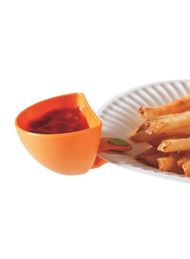 Nexgen 4Pcs Multi-Purpose Mini Kitchen Condiment Dip Clips Tomato Sauce Salt Vinegar Sugar Flavor Spices Plate Bowl Container Dish Unique Serving Item (Random Color) - Image 3