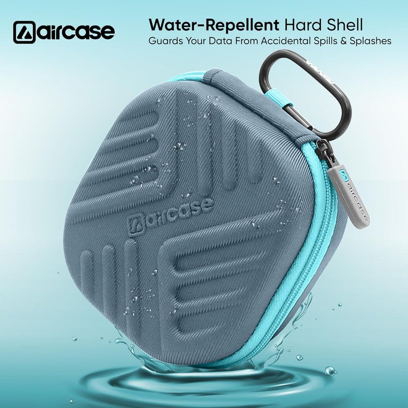AirCase TIZUM Earphone Carrying Case Multi Purpose Pocket Storage Travel Organizer Case for Earphone Pen Drives Memory Card Data Cable Grey - Image 4