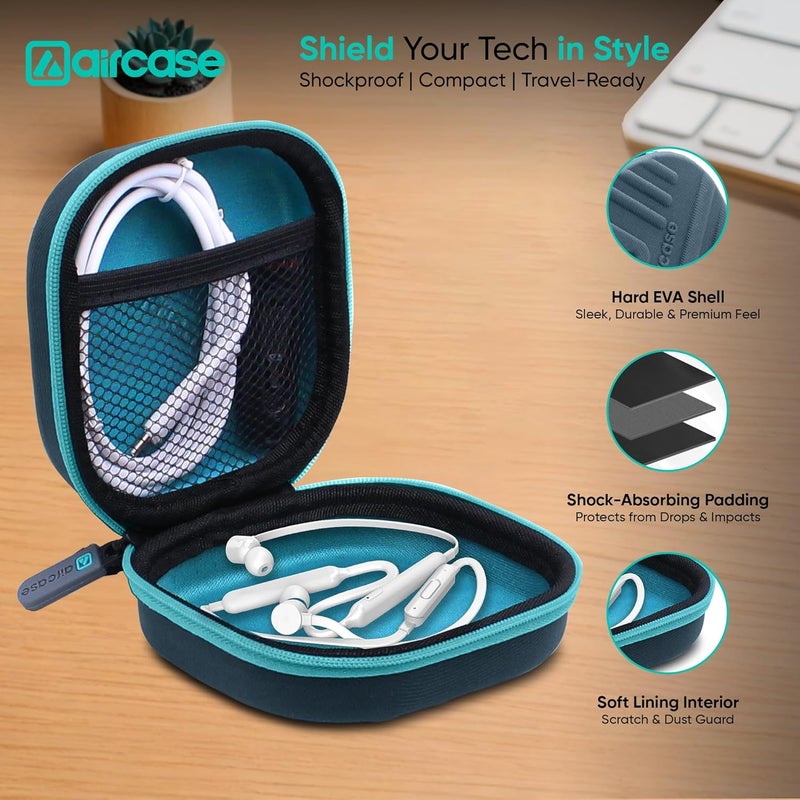 AirCase TIZUM Earphone Carrying Case Multi Purpose Pocket Storage Travel Organizer Case for Earphone Pen Drives Memory Card Data Cable Grey - Image 3