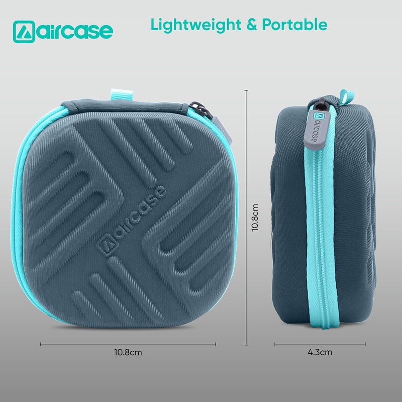 AirCase TIZUM Earphone Carrying Case Multi Purpose Pocket Storage Travel Organizer Case for Earphone Pen Drives Memory Card Data Cable Grey - Image 2