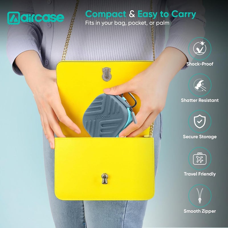 AirCase TIZUM Earphone Carrying Case Multi Purpose Pocket Storage Travel Organizer Case for Earphone Pen Drives Memory Card Data Cable Grey - Image 5