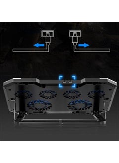 Coofbe Height Adjustable Fan Notebook Cooler, RGB LED Lighted Laptop Cooler, 6 Fans  - Image 2