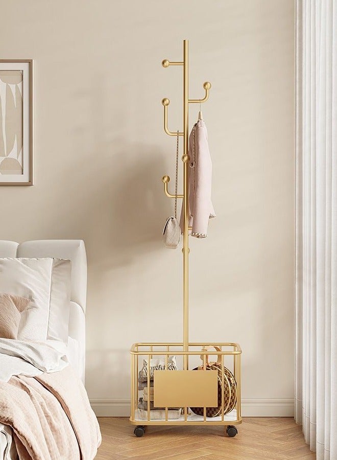 SHEE ONE Elegant clothes rack with storage basket and wheels for easy movement - Image 4