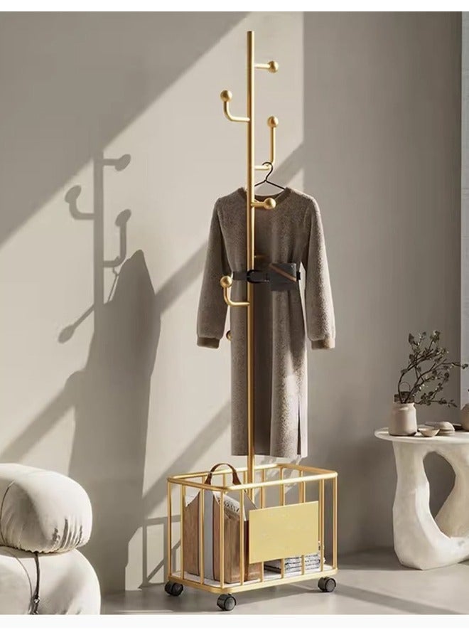 SHEE ONE Elegant clothes rack with storage basket and wheels for easy movement - Image 5