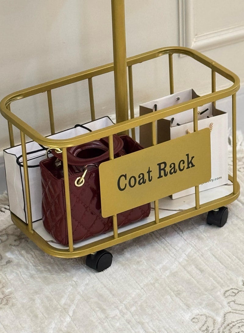 SHEE ONE Elegant clothes rack with storage basket and wheels for easy movement - Image 3