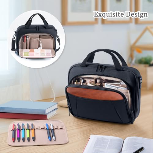 APLUFINE Large Bible Cover for Men - Bible Cover Case for Women - Bible Carrying Case - Bible Bag Bible Carrier with Pockets for Bible Tabs,Bible Study Supplies -Book Cover Protector for Book Lovers - Image 2