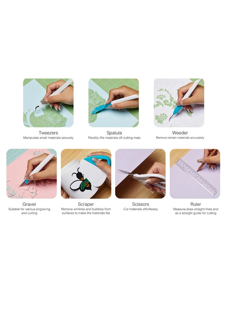 Precision Craft Vinyl Weeding Tool Set - Reusable and Stylish Tools for Silhouette, Siser, Oracal 631, 651, 751 Vinyl Projects. Perfect for All Your Crafting Needs! - Image 4