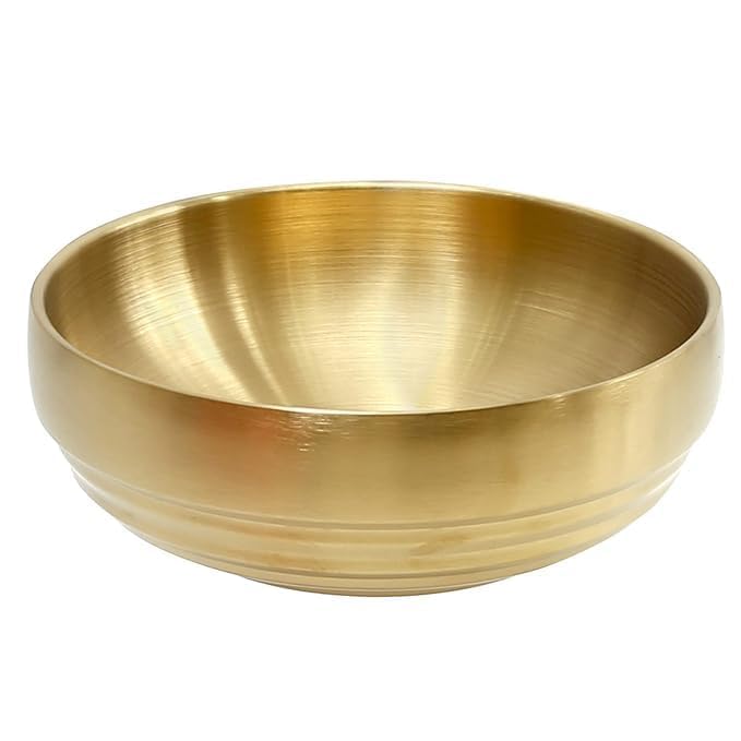 samusagya Stainless Steel Bowls 3.5oz Serving Bowls Large Pasta Decorative Gold Ramen egetable Salad Kitchen Soup Mixing Bowls for Cooking Baking - Image 1