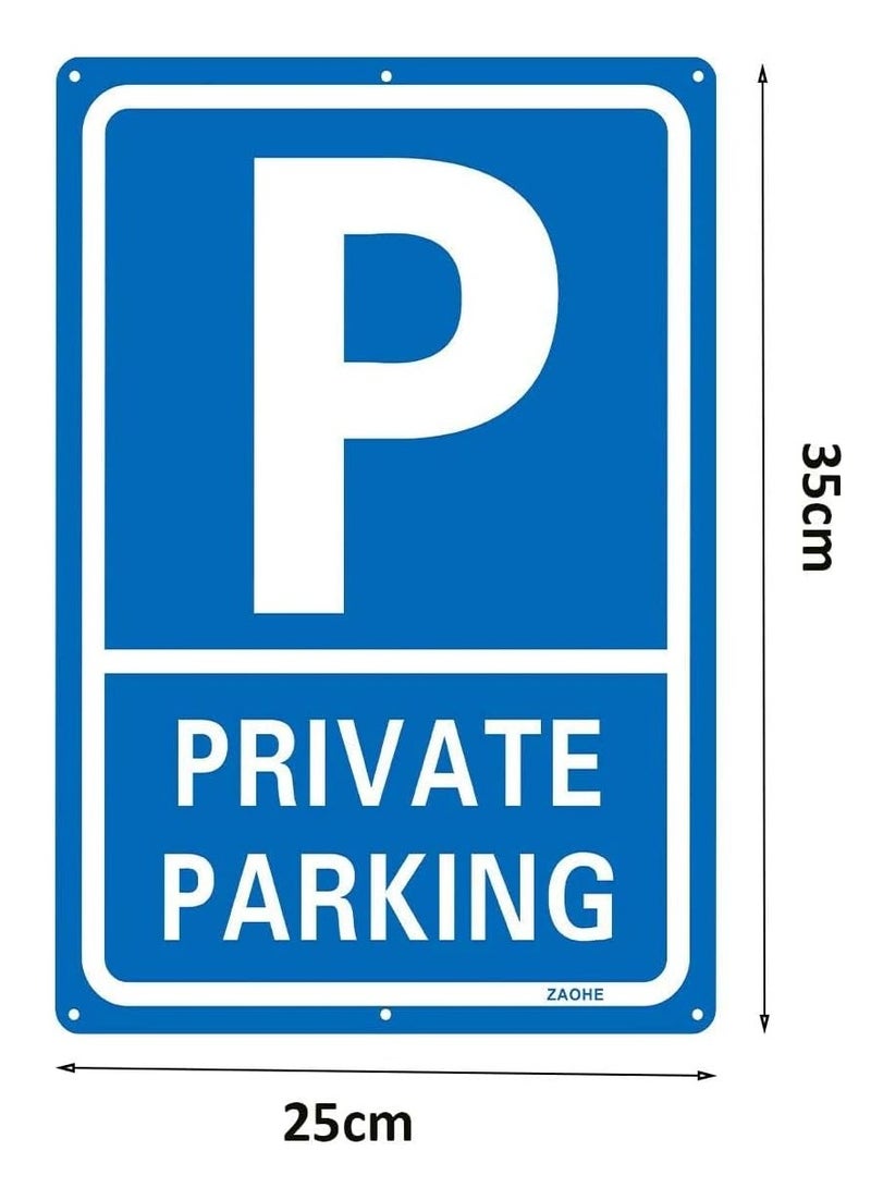 Maxsafe 2-Pack Private Parking Sign - Aluminum Traffic Sign with 2 Mounting Holes, 30 x 25 cm, 2-Pack  - Image 2