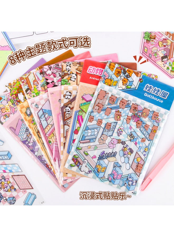 HELPS Creative Cartoon Landscaping Stickers For Primary School Students Cute 3d Three-dimensional Small Stickers High Color Value Hand Account Miniature Scene Stickers - Image 4