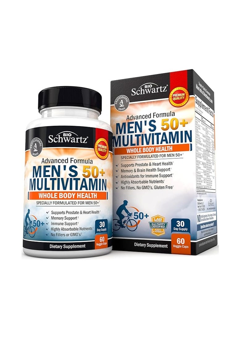 BioSchwartz Once Daily Multivitamin for Men 50 and Over for Memory & Brain Health Support 60 Count - Image 1