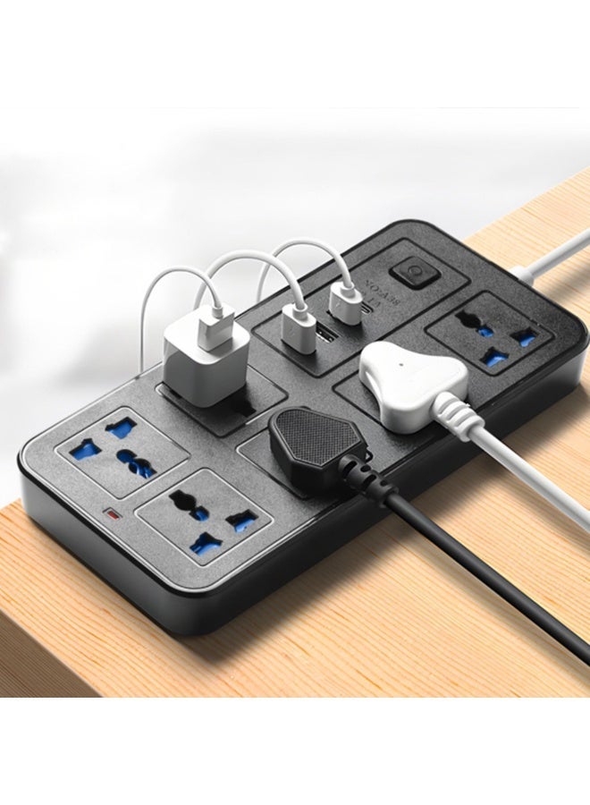 Zaprus 10-in-1 Multi Plug Power Strip Extension Board – 2500W Power Extension Socket with 6 Universal AC Outlets, 3 USB Ports & 1 Type-C Port | 2.0M Cable - Image 5