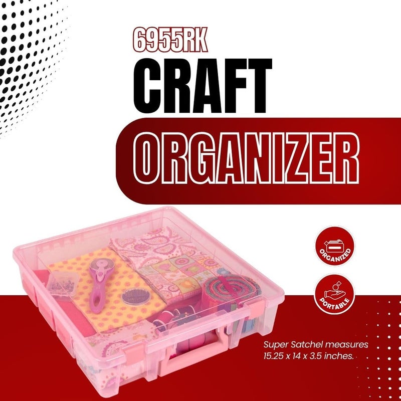 ArtBin 6955RK Super Satchel 1-Compartment Box, Art & Craft Organizer, 1-Pack, Translucent Blush - Image 5