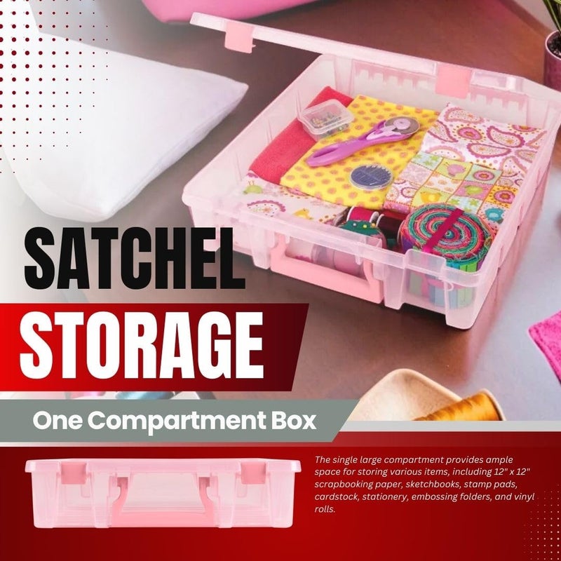 ArtBin 6955RK Super Satchel 1-Compartment Box, Art & Craft Organizer, 1-Pack, Translucent Blush - Image 4