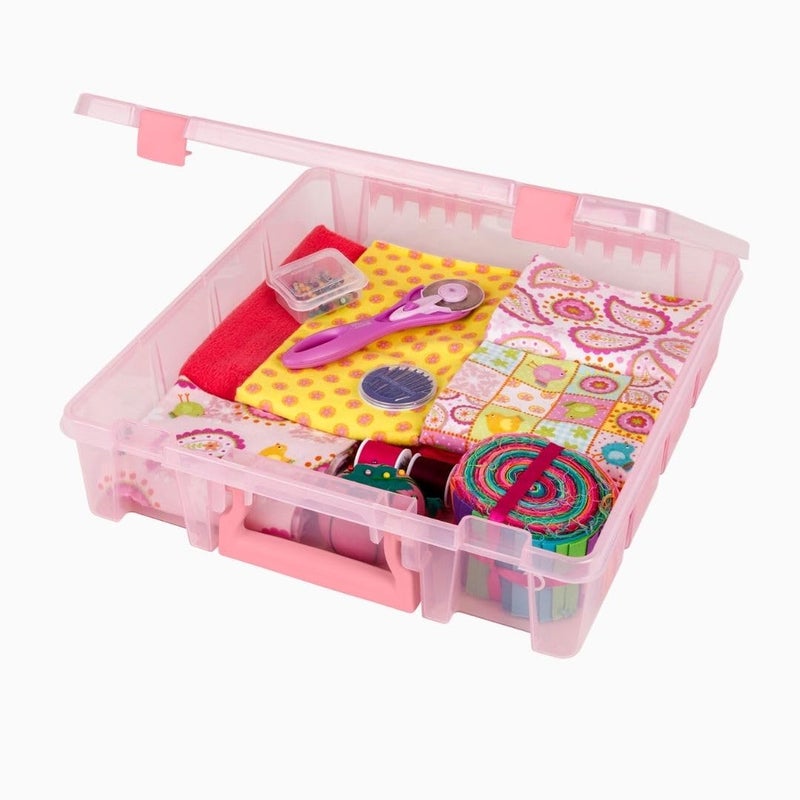 ArtBin 6955RK Super Satchel 1-Compartment Box, Art & Craft Organizer, 1-Pack, Translucent Blush - Image 2