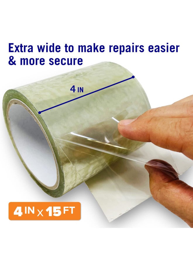 Better Boat Clear Waterproof Tape for Leaks Thick Heavy Duty Water Proof Tape Sealing Marine Grade Outdoor Pools Gutter Underwater, Stop Leak Seal Tape Waterproof Repair Patch & Seal Sealant 15 Feet x 4 Inches  - Image 1