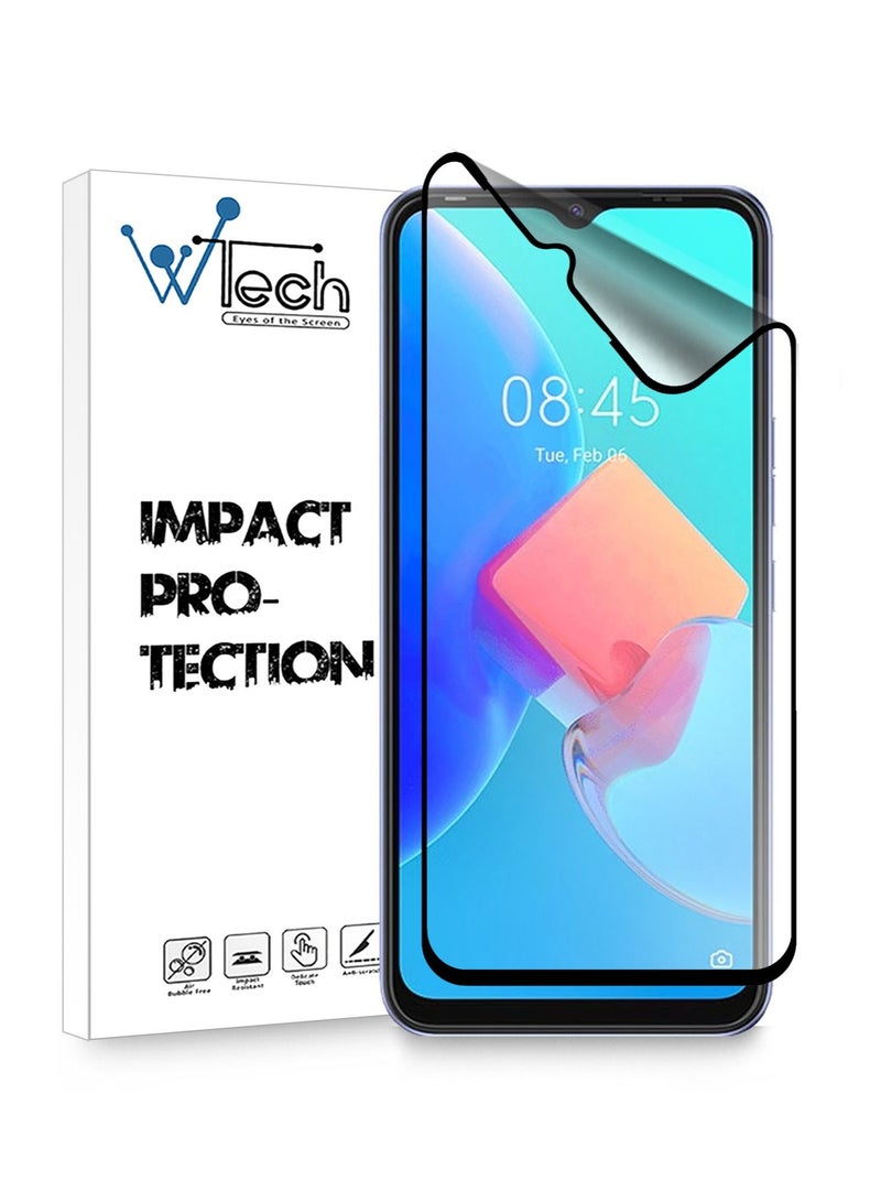 Wtech 9D Matte Ceramic Full Coverage Screen Protector For Tecno Spark 8C 4G 6.6 Inch Clear/Black  - Image 1
