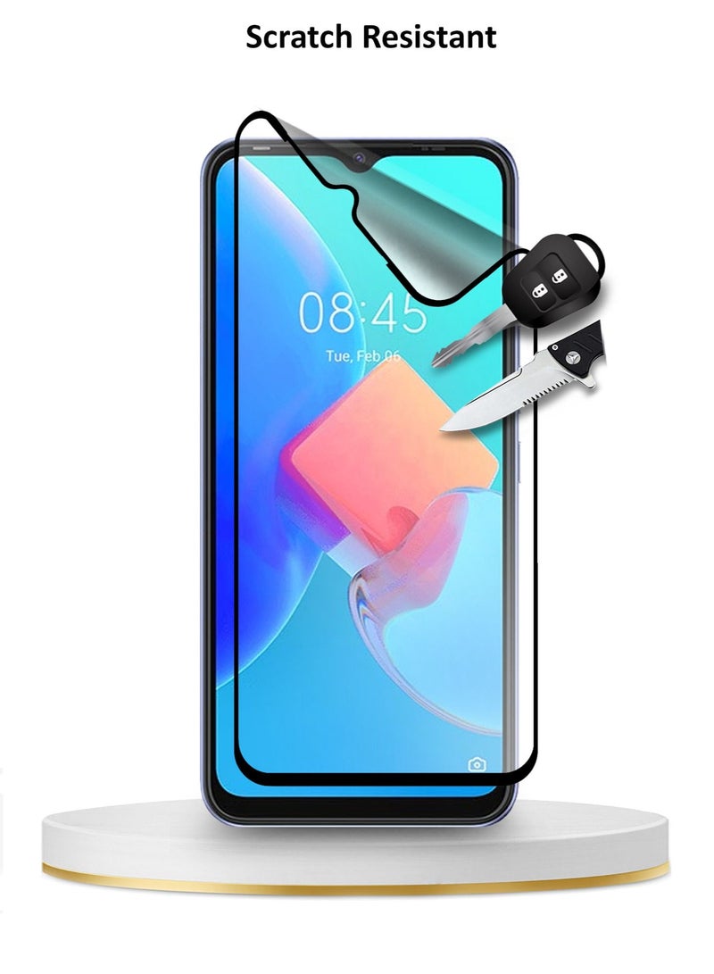 Wtech 9D Matte Ceramic Full Coverage Screen Protector For Tecno Spark 8C 4G 6.6 Inch Clear/Black  - Image 3