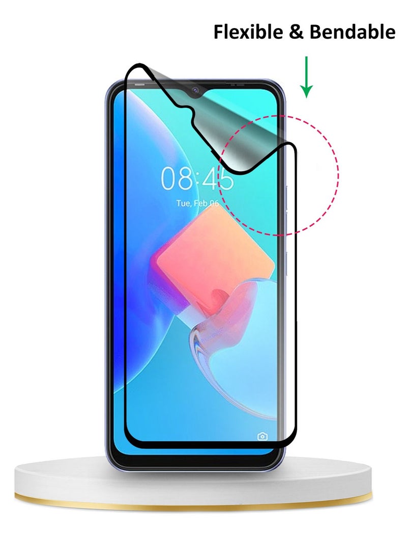Wtech 9D Matte Ceramic Full Coverage Screen Protector For Tecno Spark 8C 4G 6.6 Inch Clear/Black  - Image 5
