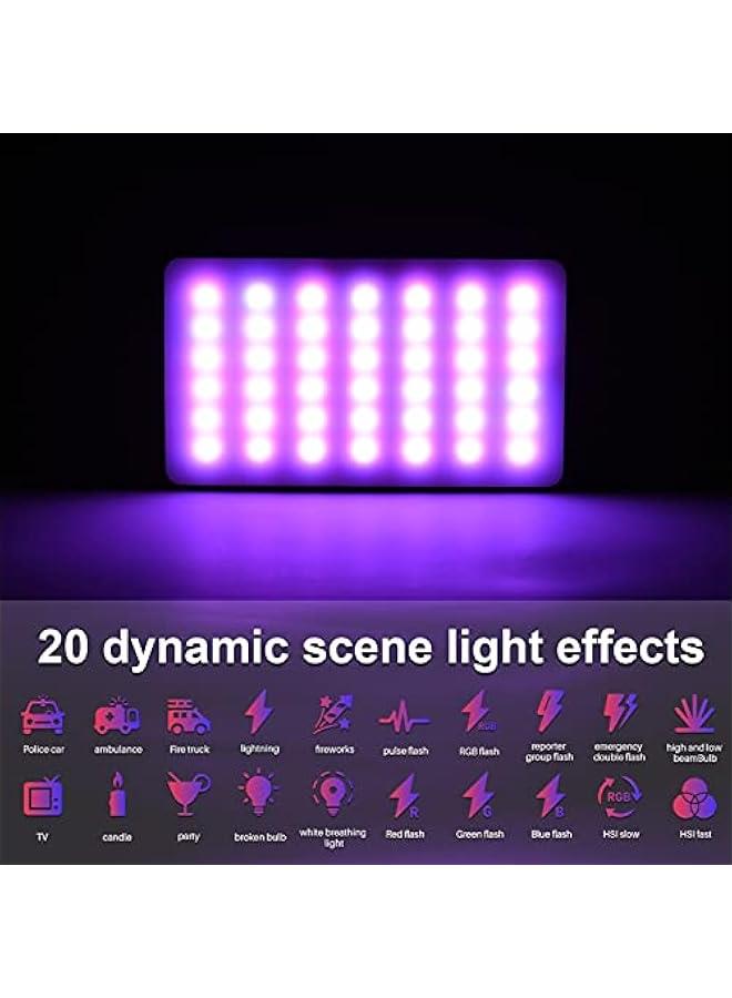 BWSJ W140 RGB LED Video Light  Photography Fill Light CRI95 2500K9000K Dimmable 20 Lighting Effects with LCD Display Cold Shoe Adapter for Vlog Live Streaming Video Conference Product - Image 5